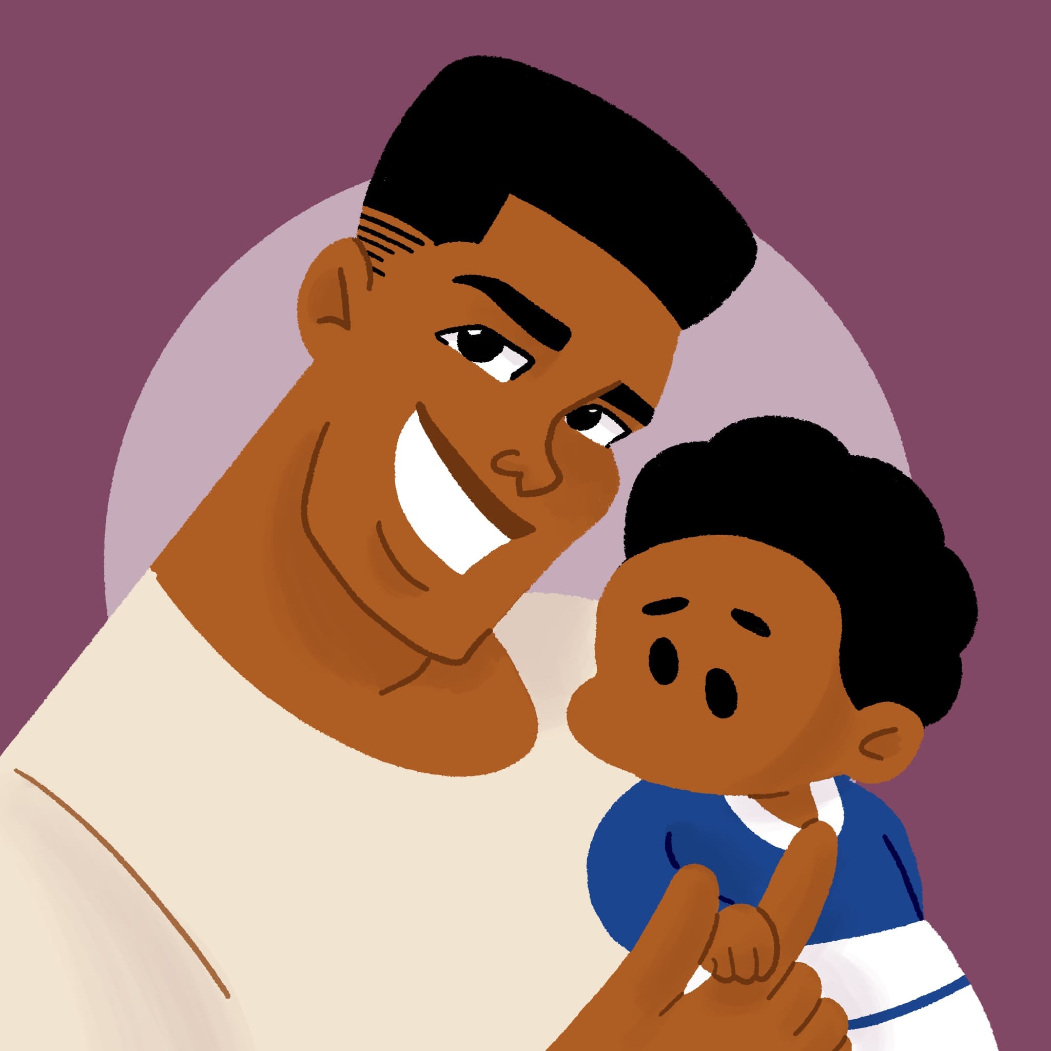 A portrait of a young man holding his infant brother